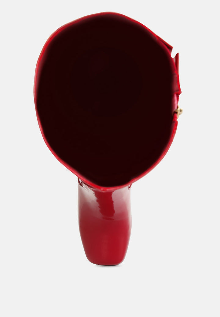 hypnotize patent pu block heeled calf boots by ruw#color_burgundy