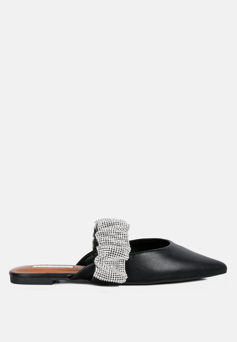 hemessen diamante strap flat mules by ruw#color_black