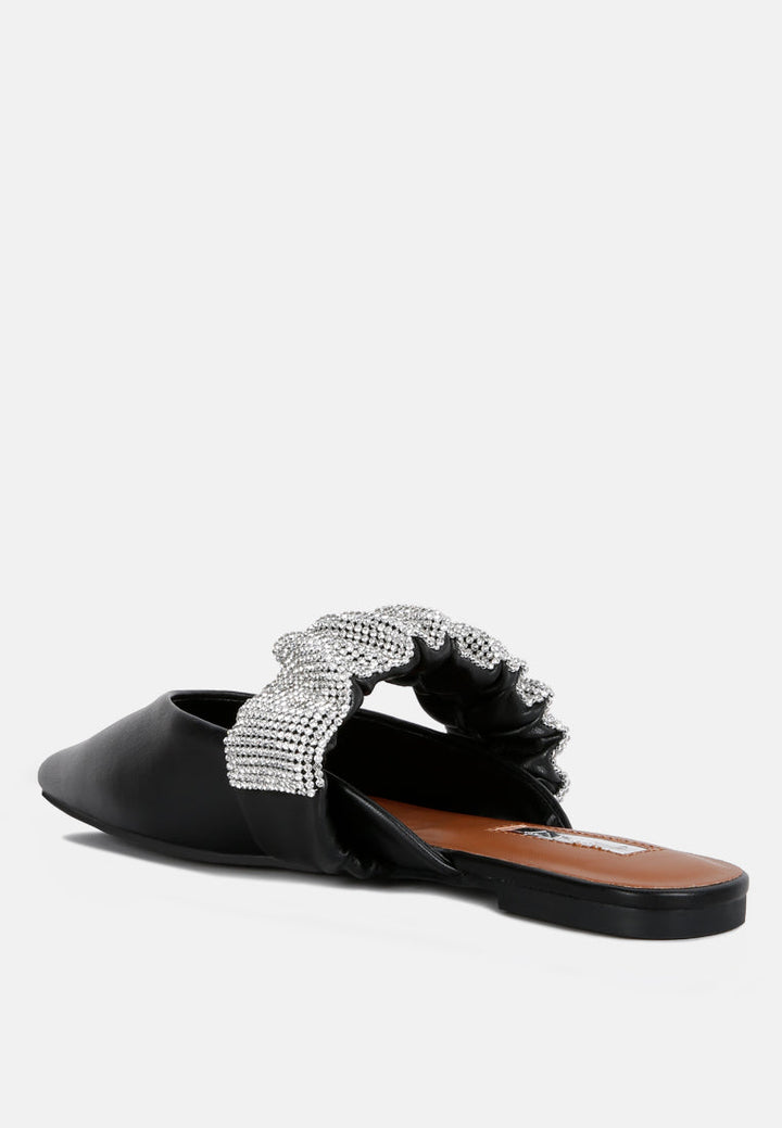hemessen diamante strap flat mules by ruw#color_black