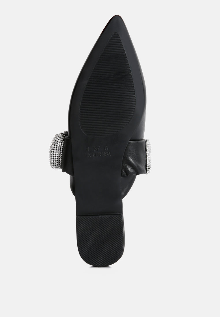 hemessen diamante strap flat mules by ruw#color_black