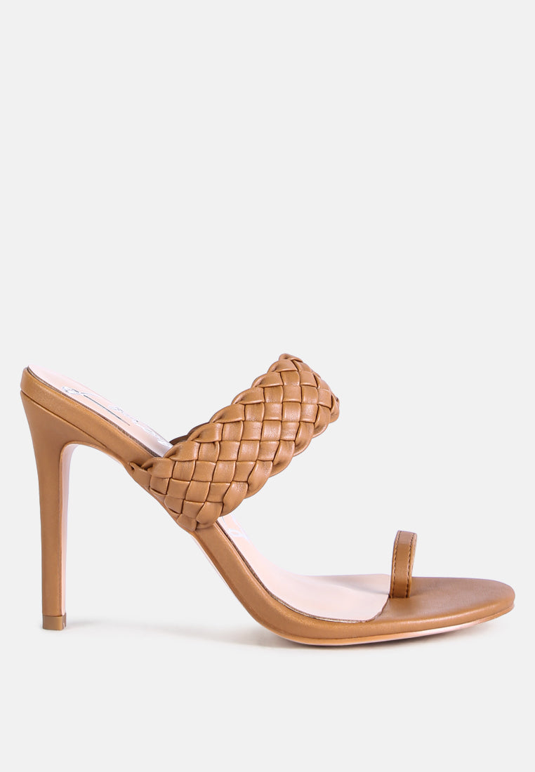 high perks woven strap high heels by ruw#color_mocca