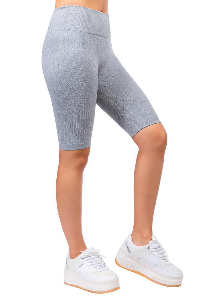 high waist biker short tights#color_light-grey