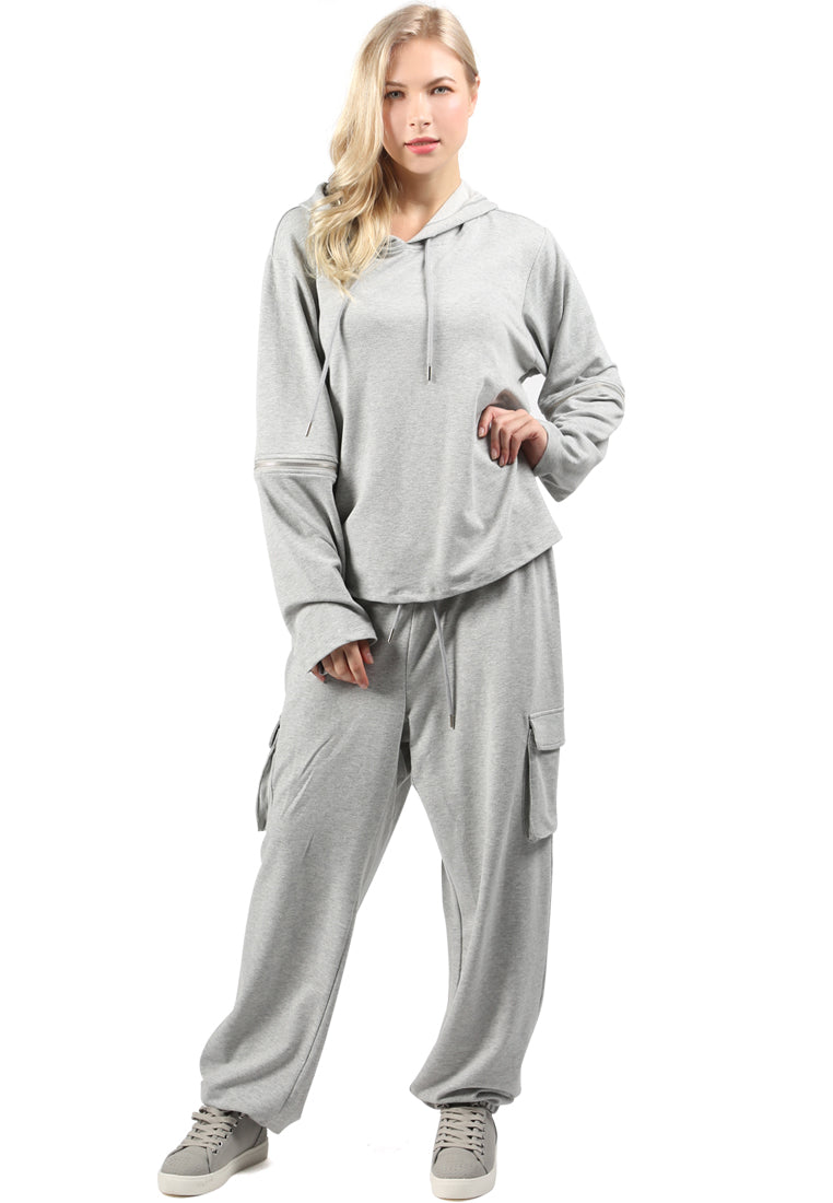 co-ord set hoodie and jogger set#color_grey