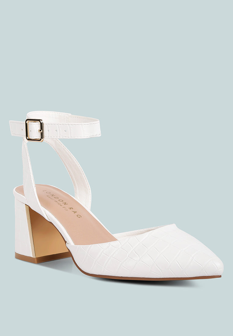 hyatt metallic sling block heel sandals by ruw#color_white