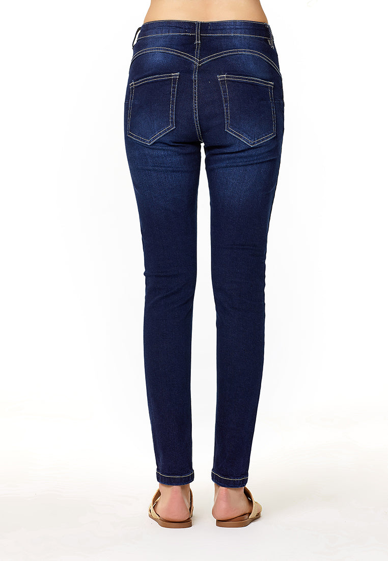 slim fit distressed jeans#color_mid-wash