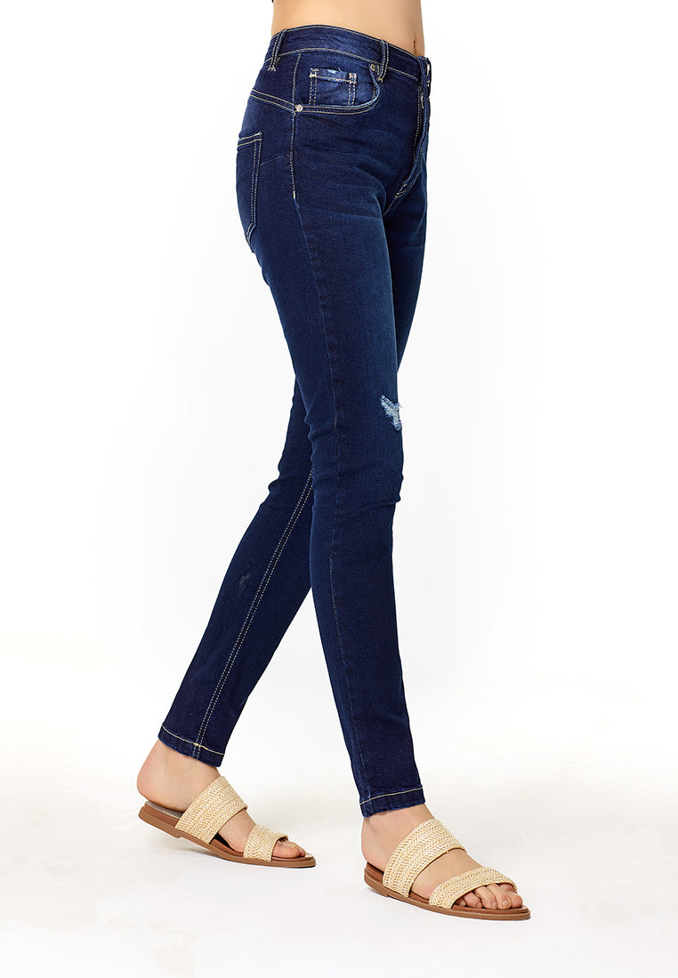slim fit distressed jeans#color_mid-wash