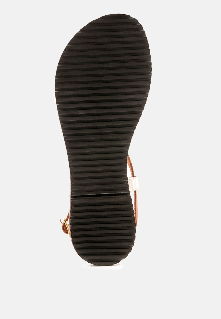 june strappy flat leather sandals by ruw#color_tan