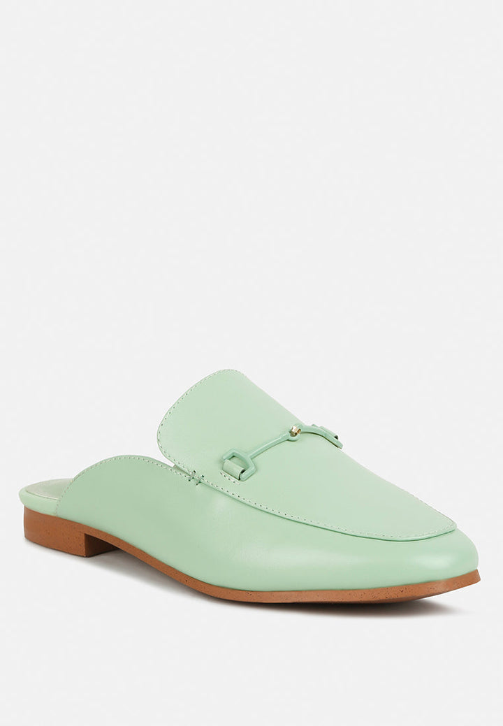 kristy horsebit embellished mules by ruw#color_mint-green