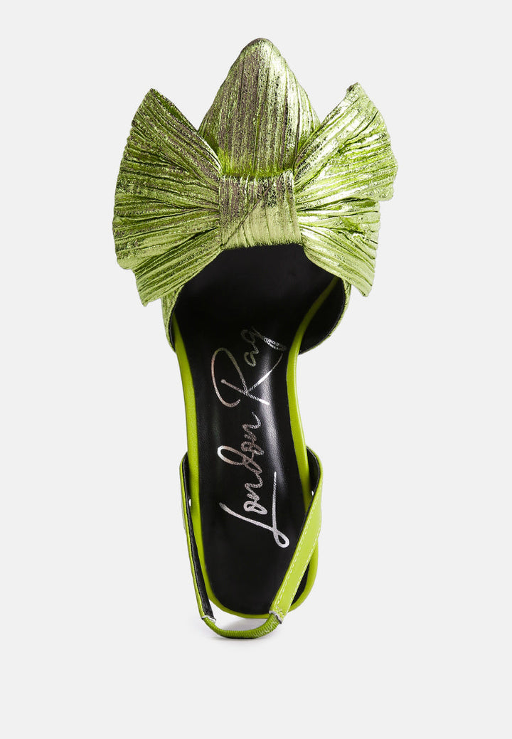 kiki bow embellished slingback sandals by ruw#color_green