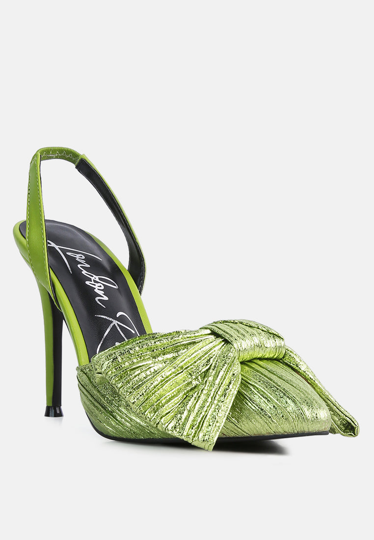 kiki bow embellished slingback sandals by ruw#color_green