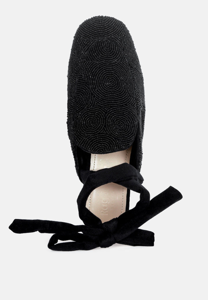 kuba african intricate embroidery black mules by ruw#color_black