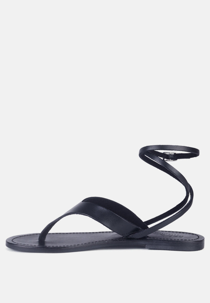 wrap-up tie around flat sandals by ruw#color_black