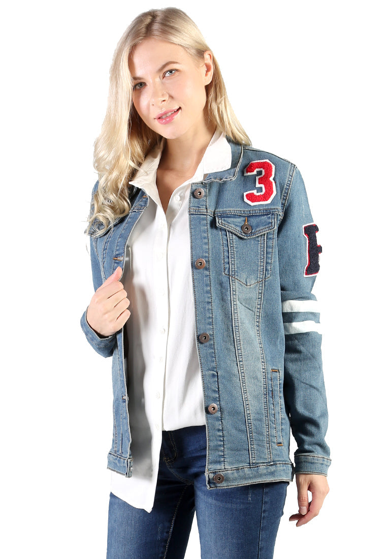 denim jacket with patch graphic detail#color_light-blue