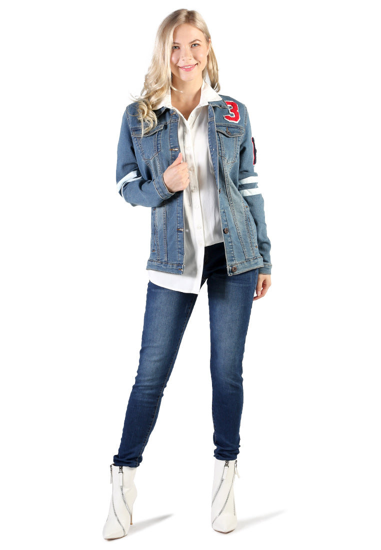 denim jacket with patch graphic detail#color_light-blue