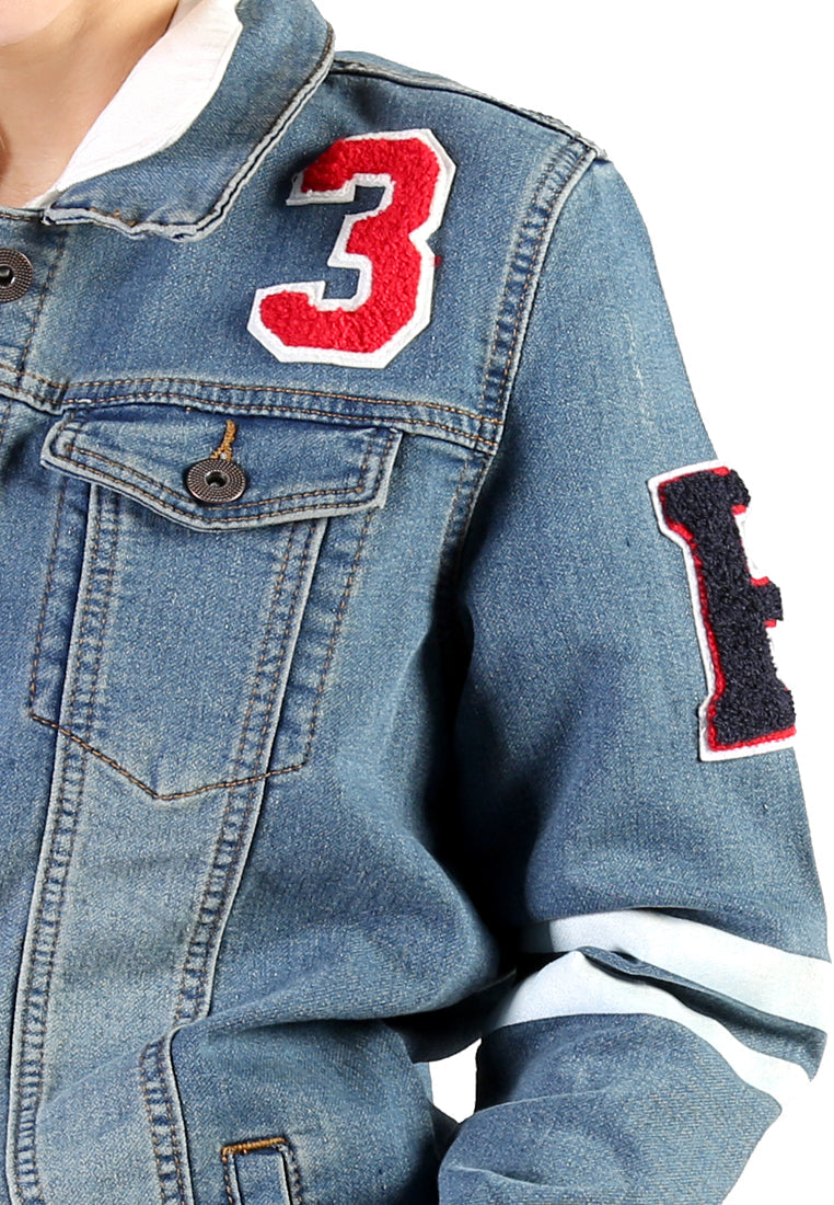 denim jacket with patch graphic detail#color_light-blue