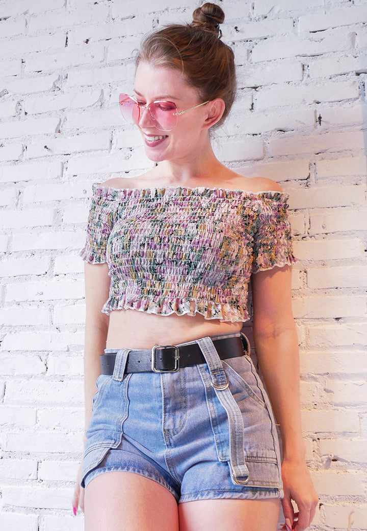 midrise denim evening shorts#color_blue