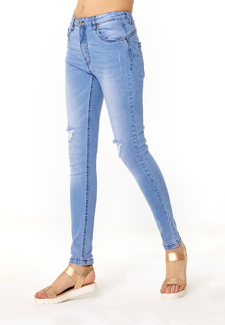 slim fit distressed jeans#color_light-blue