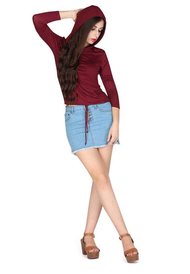 womens full sleeves hoodie#color_red