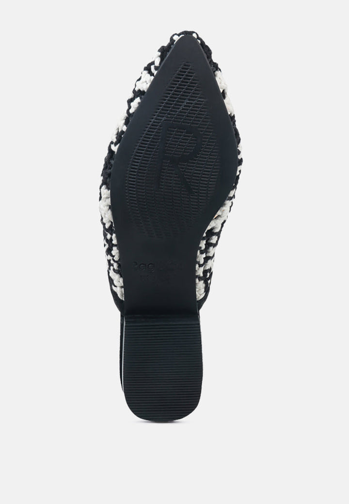 mariana woven flat mules with tassels by ruw#color_black