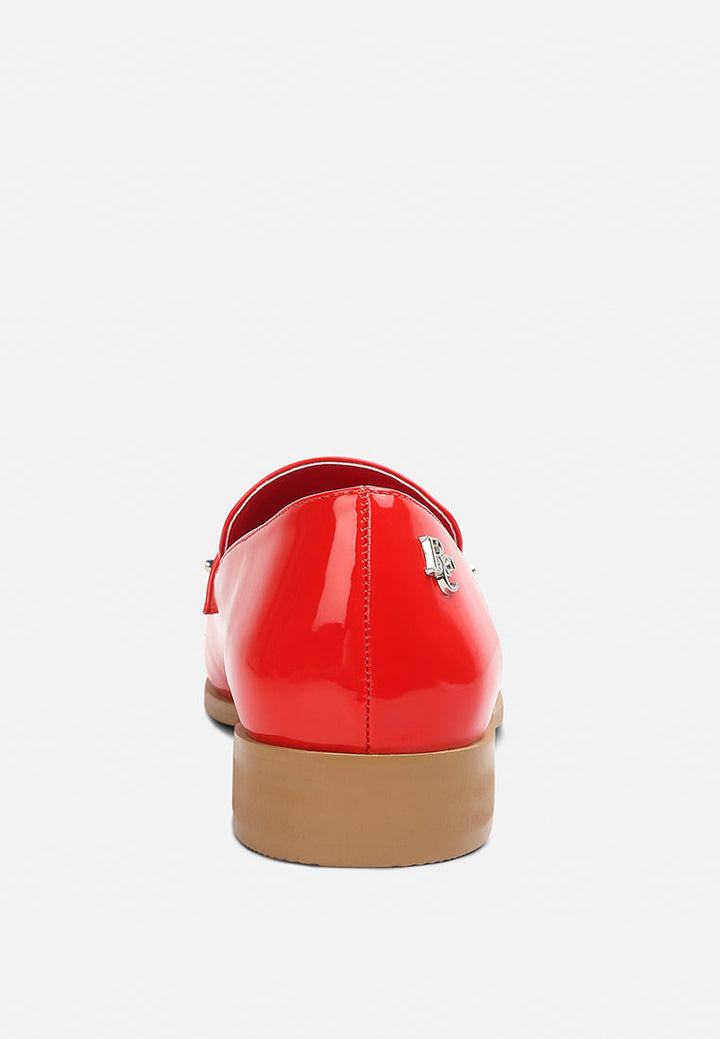 meanbabe semicasual stud detail patent loafers by ruw#color_red