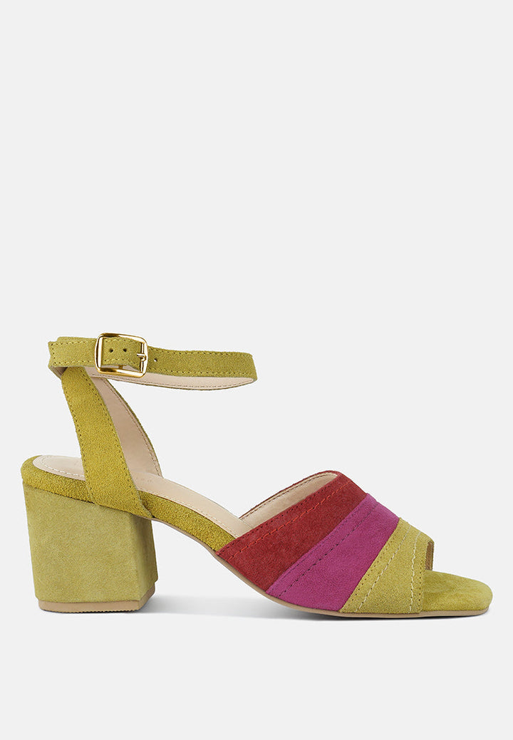 mon-beau fine suede block heeled sandal by ruw#color_multi
