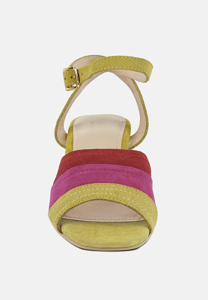 mon-beau fine suede block heeled sandal by ruw#color_multi