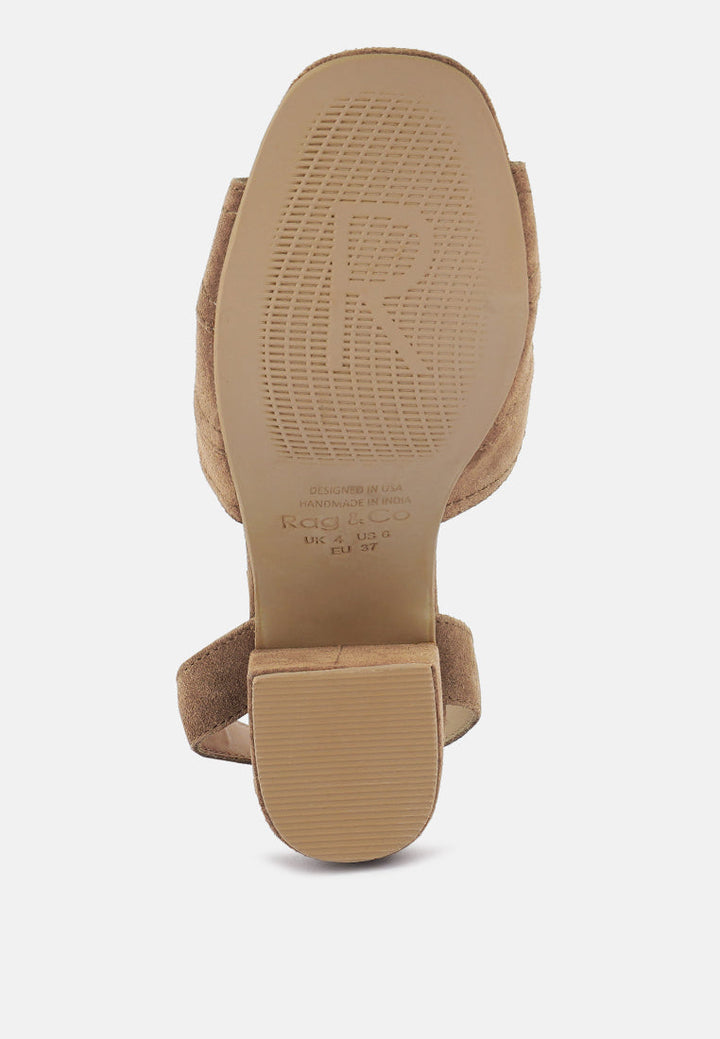 mon-beau fine suede block heeled sandal by ruw#color_tan