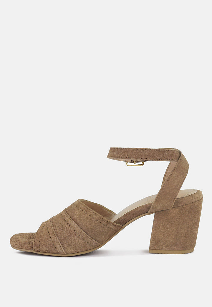 mon-beau fine suede block heeled sandal by ruw#color_tan