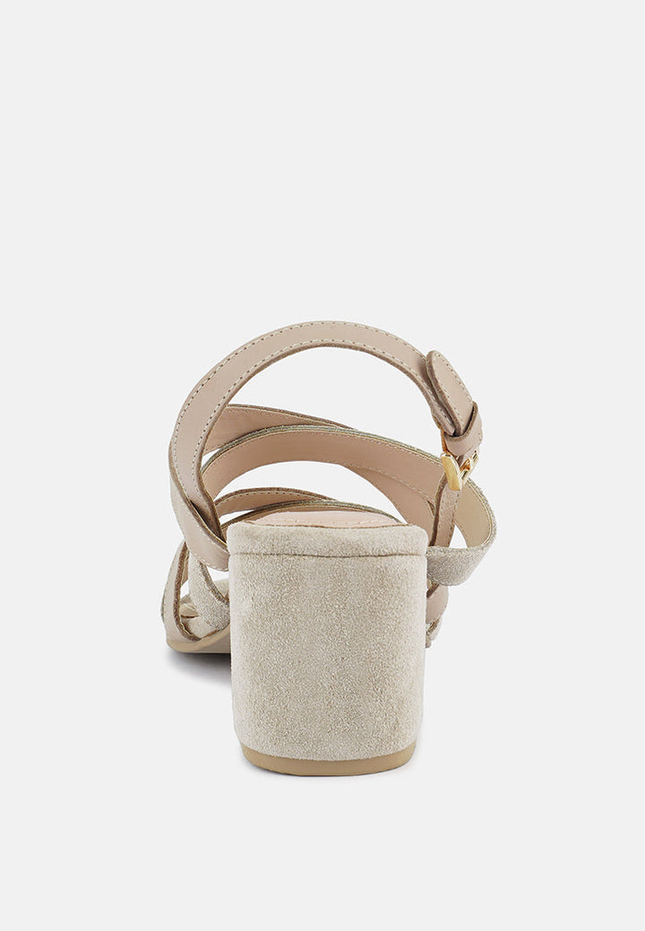 mon-lapin mid heeled block leather sandal by ruw#color_nude