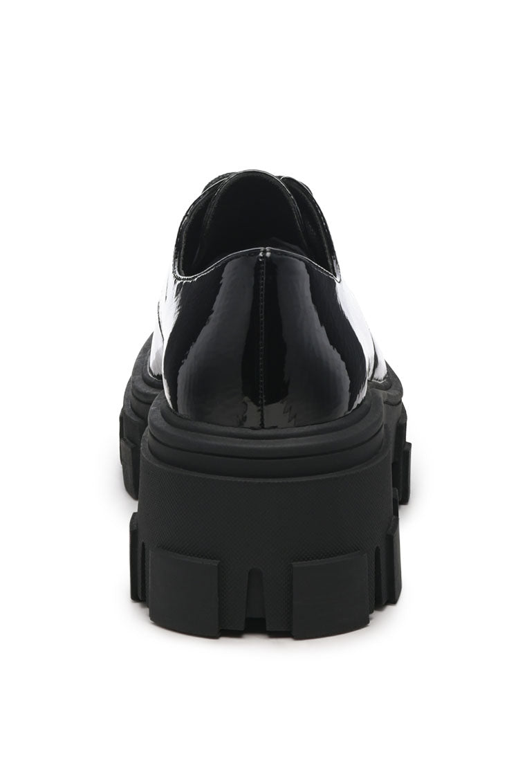 mousse chunky tripper patent pu sneakers#color_black
