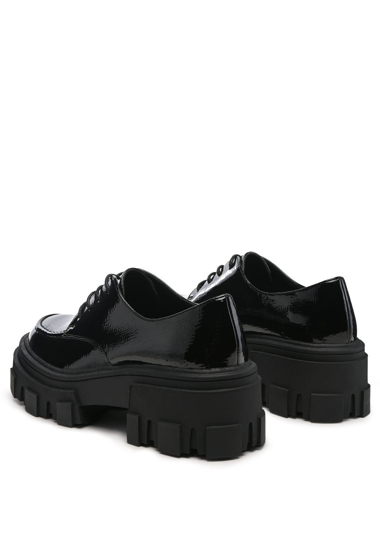 mousse chunky tripper patent pu sneakers#color_black