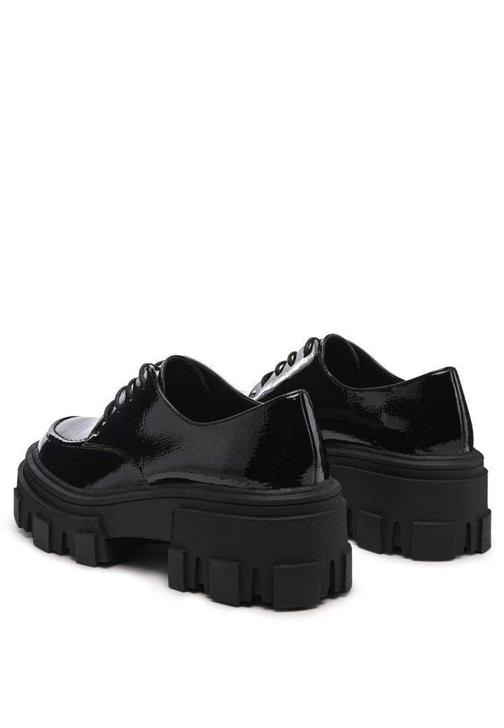 mousse chunky tripper patent pu sneakers#color_black
