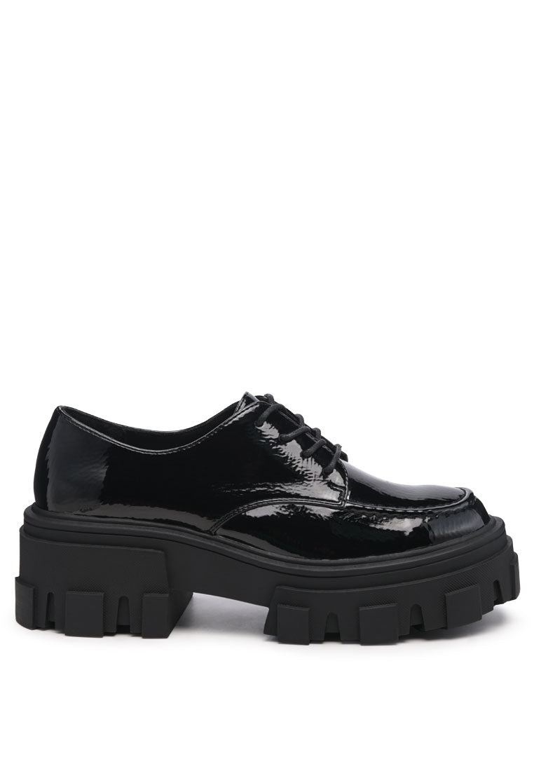 mousse chunky tripper patent pu sneakers#color_black