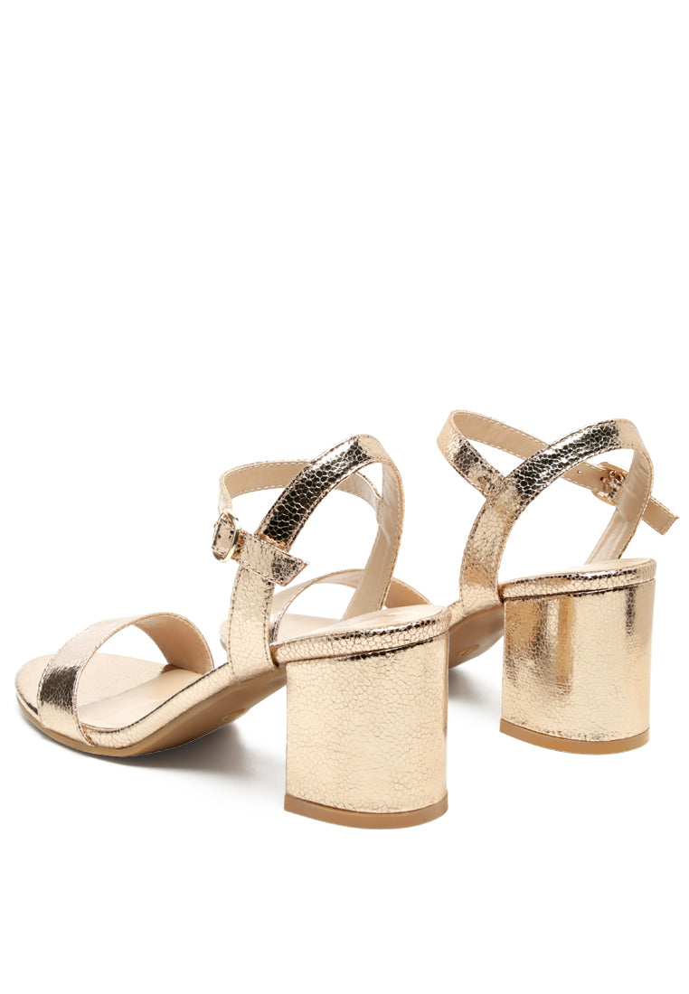 mid block heeled metallic sandal#color_rose-gold