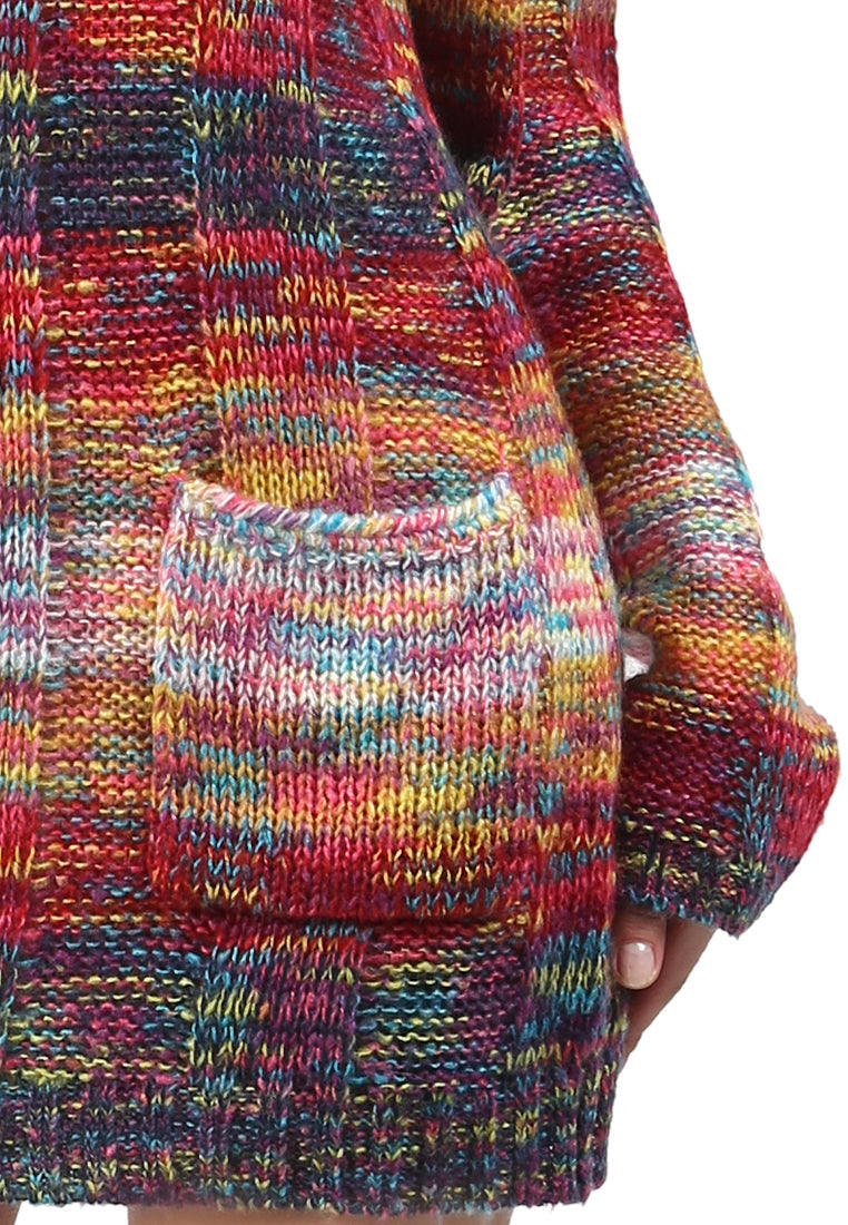 textured multi color sweater#color_multi