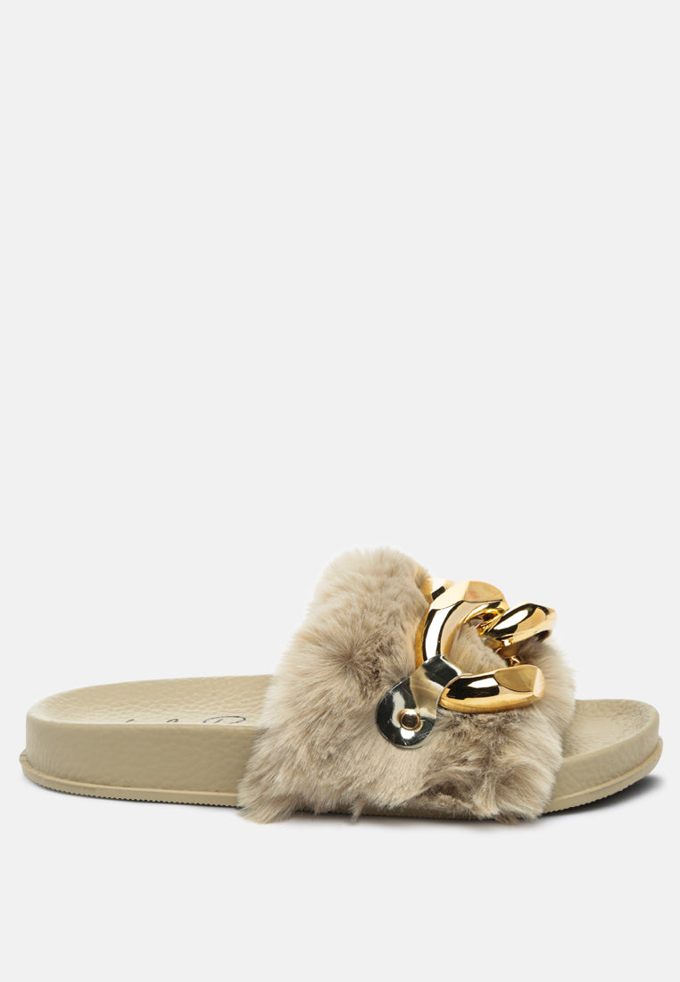 munks big metal fur slides by ruw#color_beige