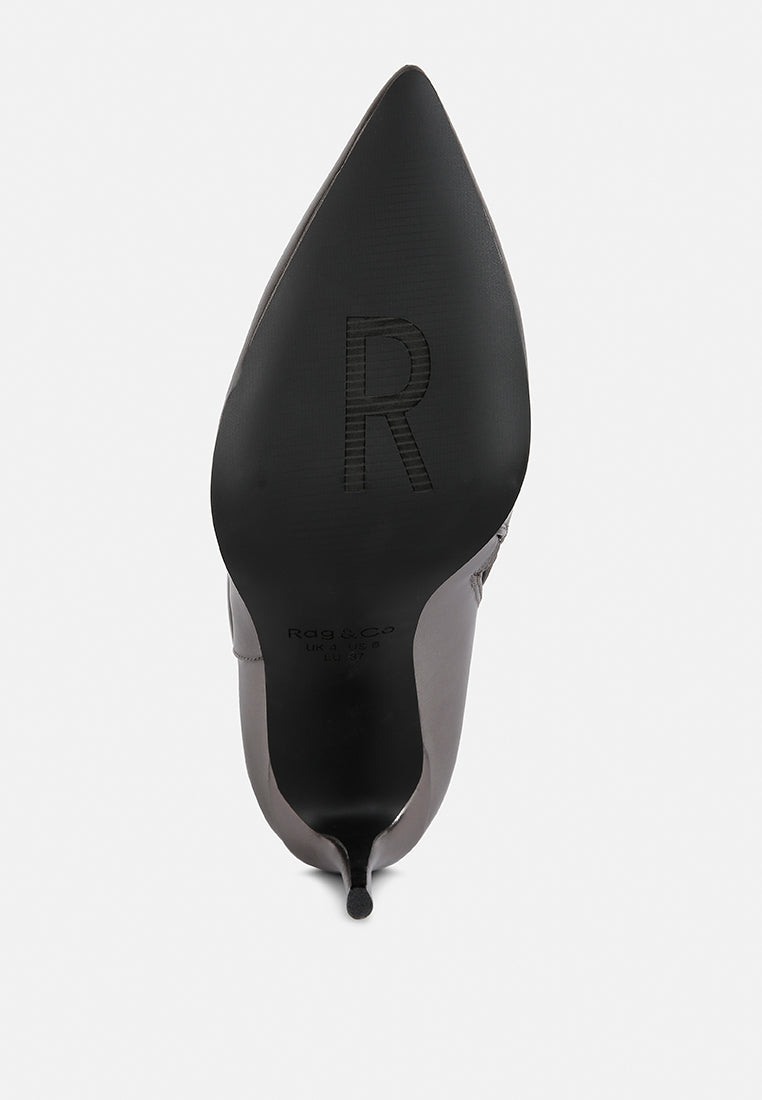 new expression metallic ruched stiletto calf boots by ruw#color_grey