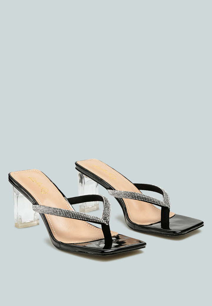 litchi rhinestone embellished strap sandals by ruw#color_black