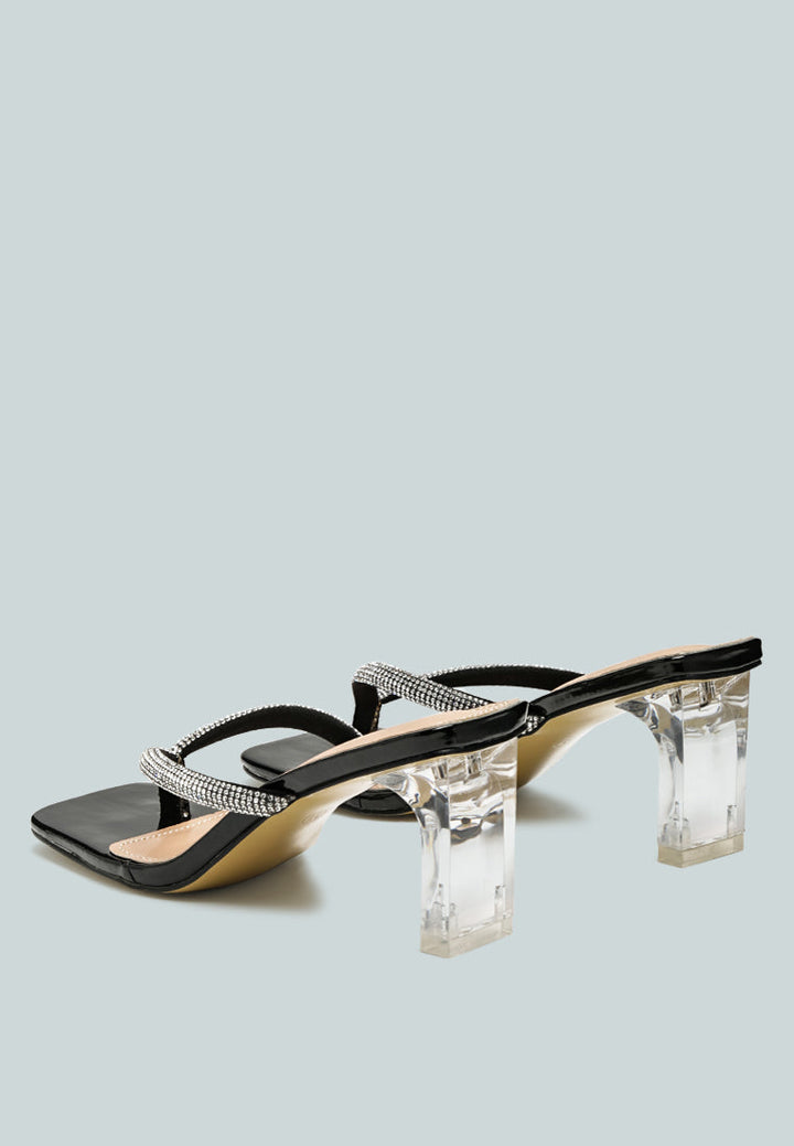 litchi rhinestone embellished strap sandals by ruw#color_black