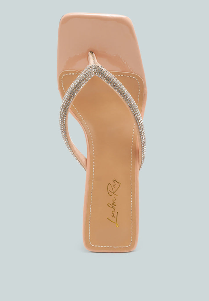 litchi rhinestone embellished strap sandals by ruw#color_nude