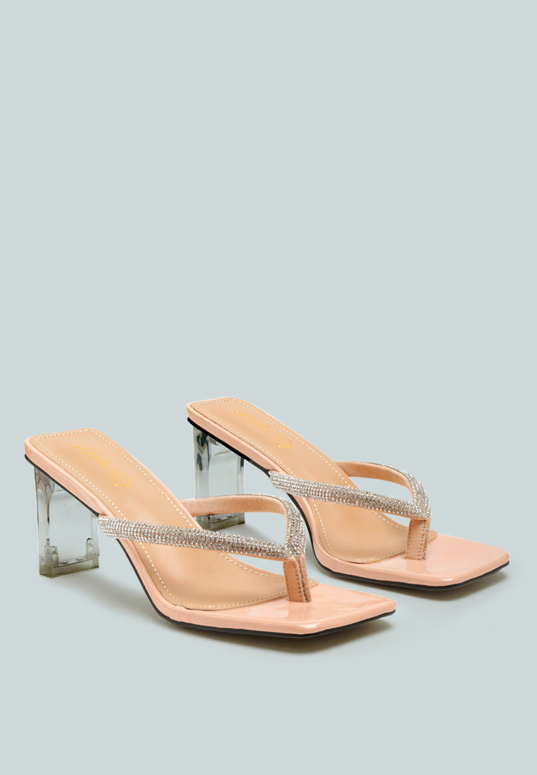 litchi rhinestone embellished strap sandals by ruw#color_nude