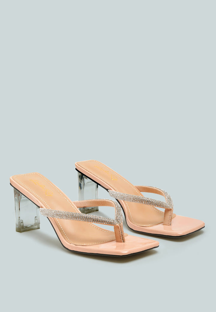 litchi rhinestone embellished strap sandals by ruw#color_nude
