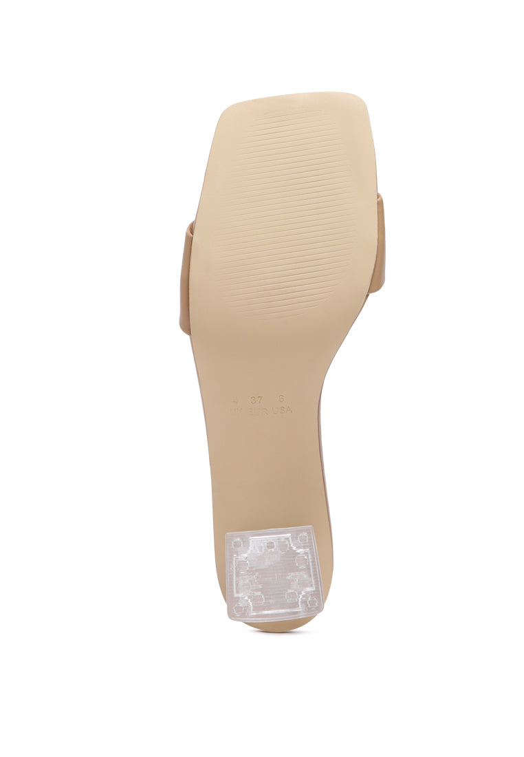clear block heel sandals#color_nude