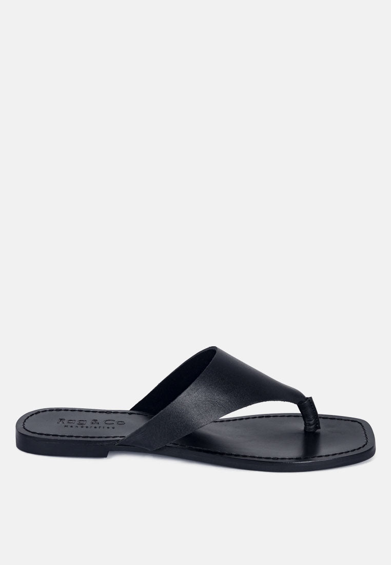 orofer soft leather luxury thong flats by ruw#color_black