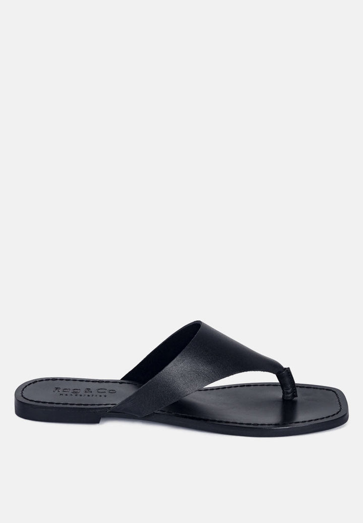 orofer soft leather luxury thong flats by ruw#color_black