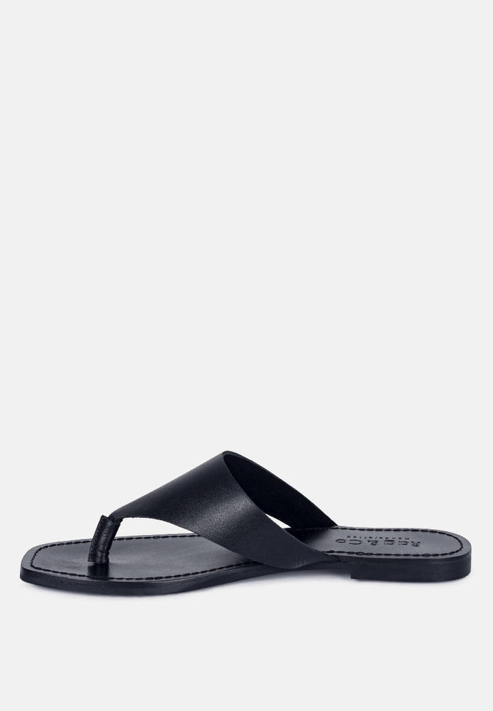 orofer soft leather luxury thong flats by ruw#color_black