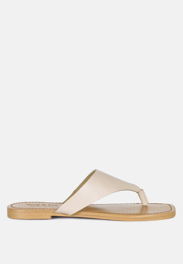 orofer soft leather luxury thong flats by ruw#color_latte