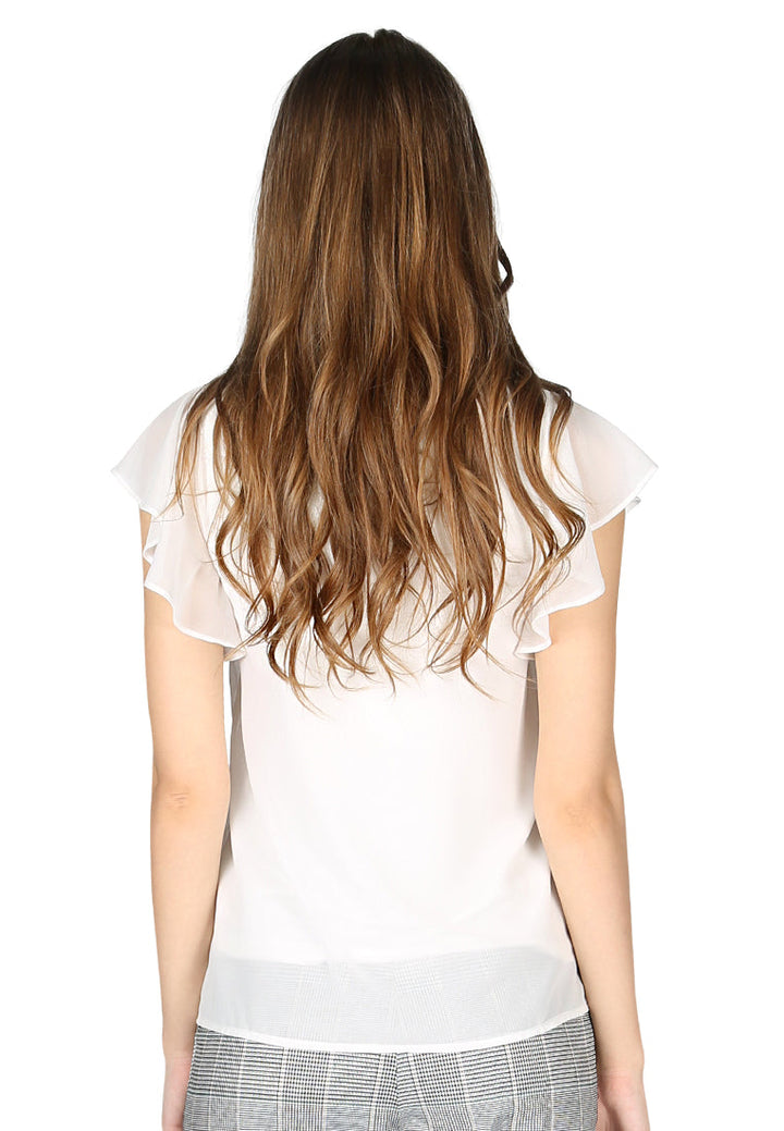 short flutter sleeve casual top#color_off-white