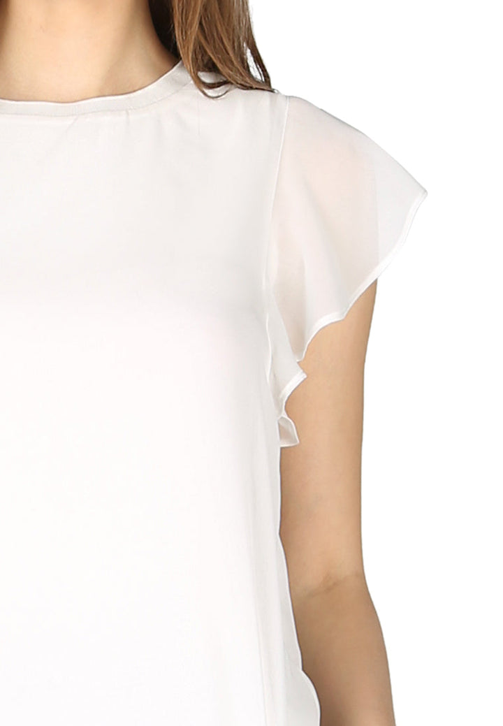 short flutter sleeve casual top#color_off-white