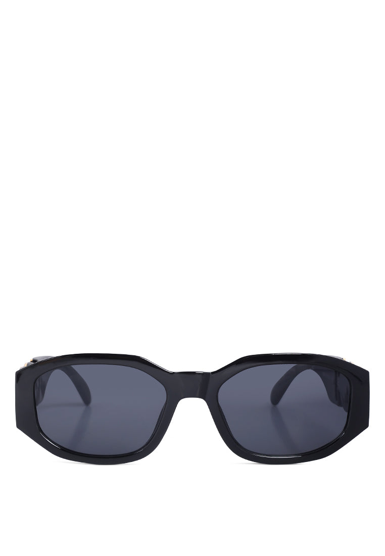 oversized rectangular frame sunglasses#color_black